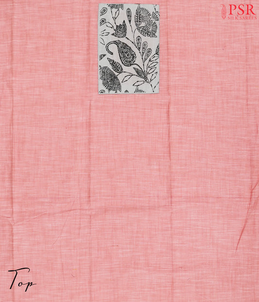 Flamingo Pink Chirala Cotton Dress Material