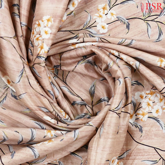 Blushing Peach Semi Dupion Saree