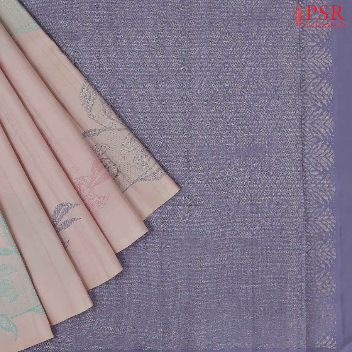 Pastel Heather Peach Kanchipuram Silk Saree
