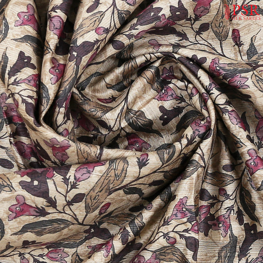 Beige & Grey Kadhi Tussar Silk Saree