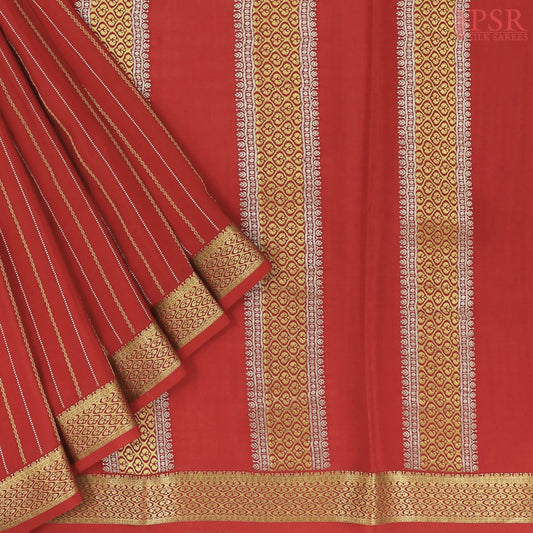 Red Mysore Silk Saree