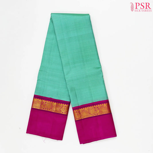 Caribbean Green Kanchipuram Silk Saree