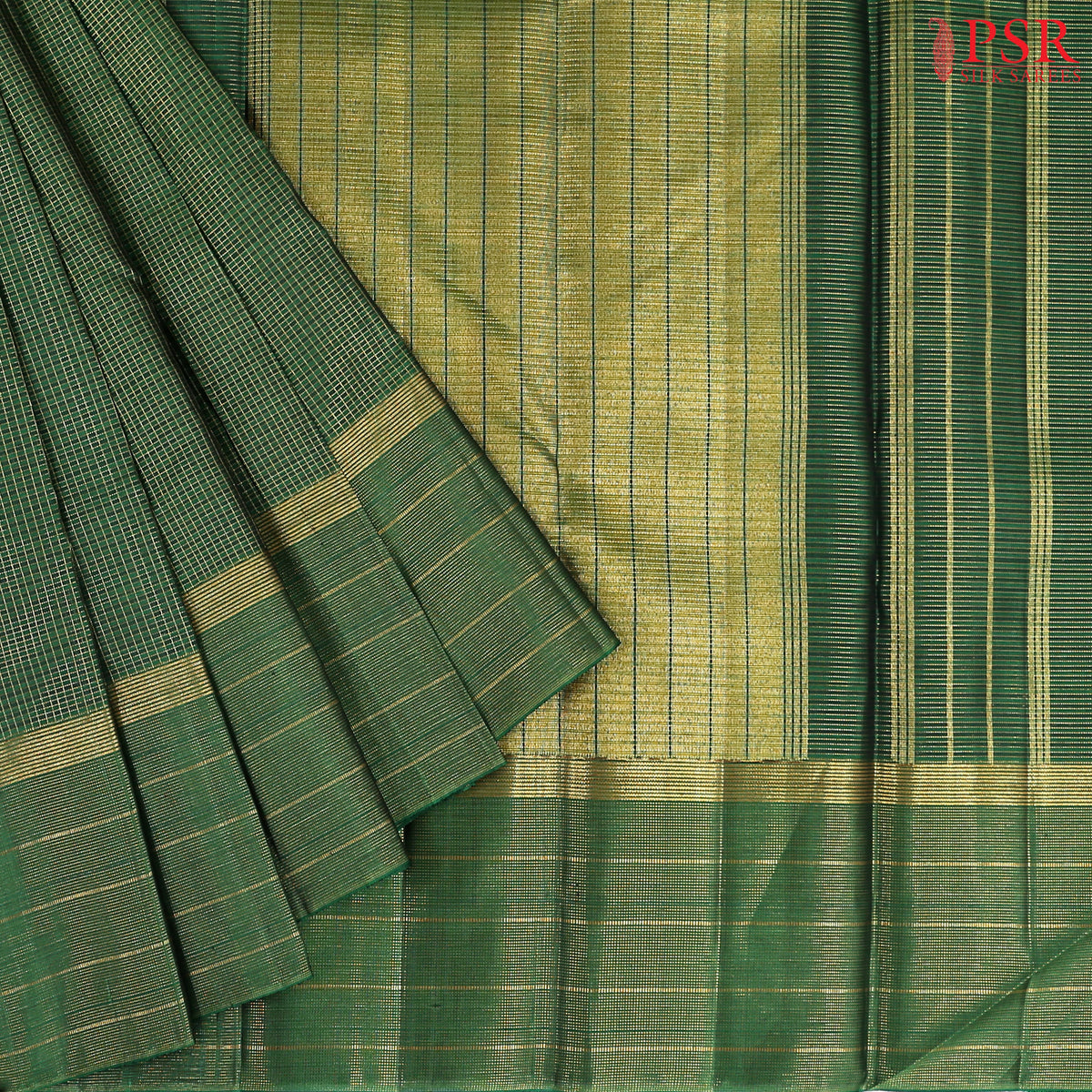 Dark Green Kanchipuram Silk Saree