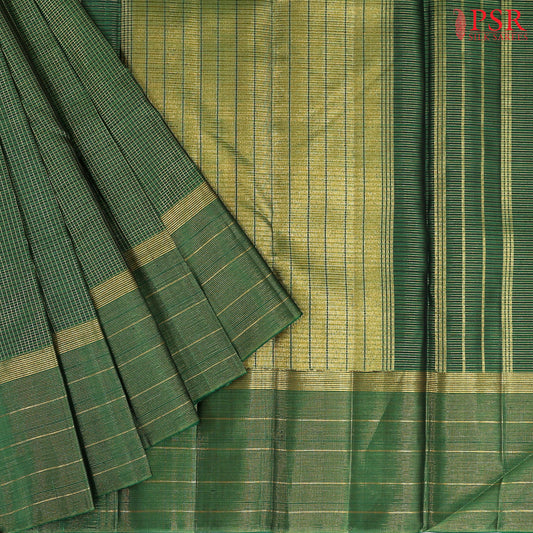 Dark Green Kanchipuram Silk Saree