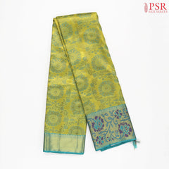 Citrus Yellow Kanchipuram Jacquard Silk Saree