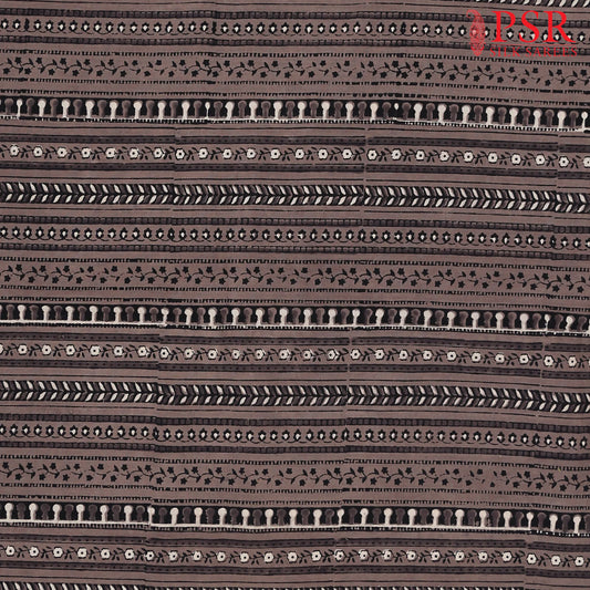 Dark Taupe Ajrakh Print Running Material