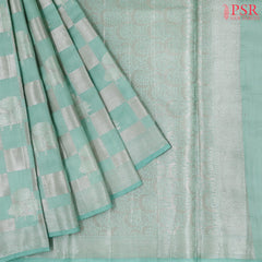 Mint Blue Chiniya Silk Saree