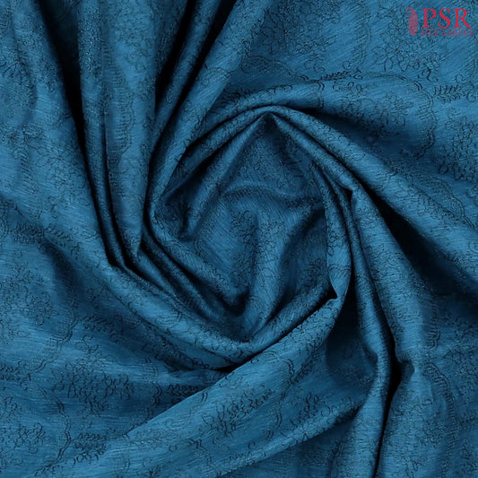 Peacock Blue Linen Saree