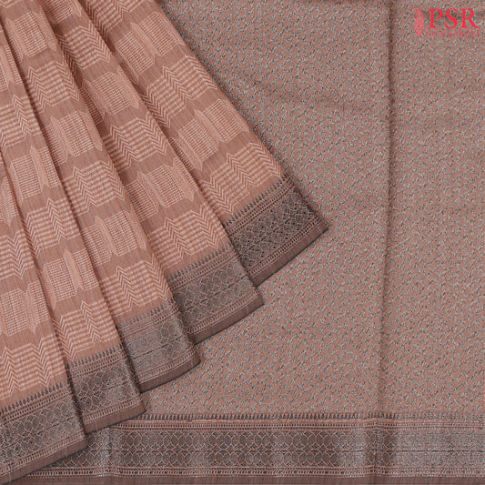 Candlelight Peach Semi Banaras Saree