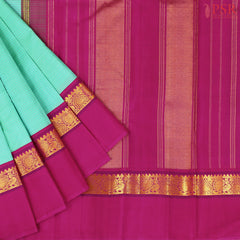 Caribbean Green Kanchipuram Silk Saree