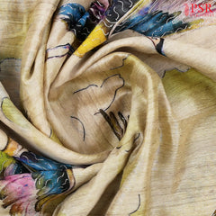 Tussar Beige Semi Dupion Saree