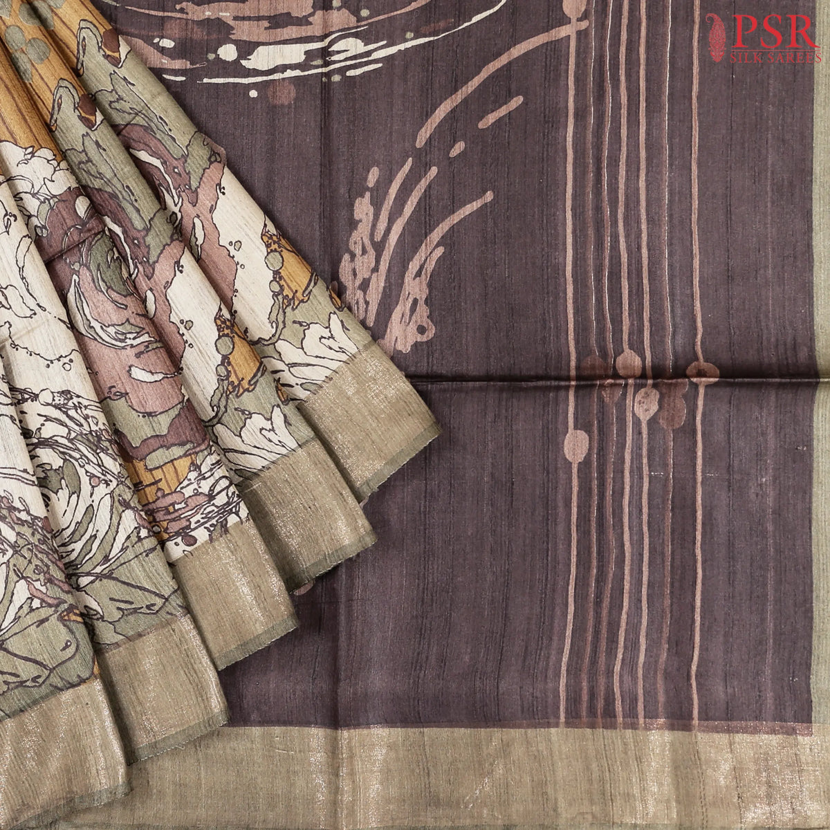 Bronze Kadhi Tussar Silk Saree