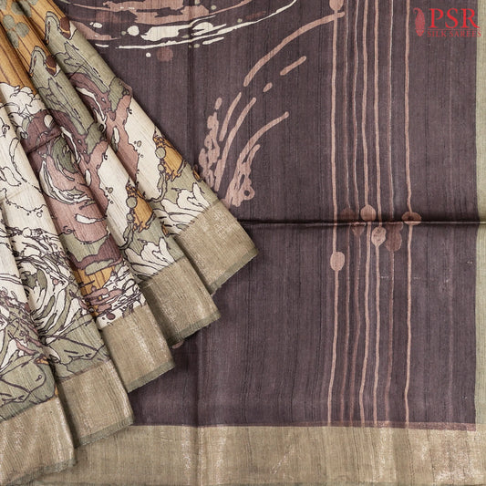 Bronze Kadhi Tussar Silk Saree