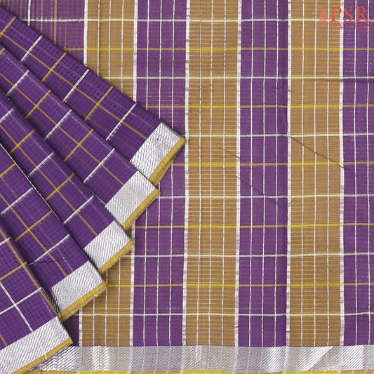Violet Mangalagiri Cotton Saree