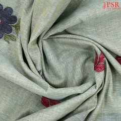 Sage Green Ghicha Cotton Saree