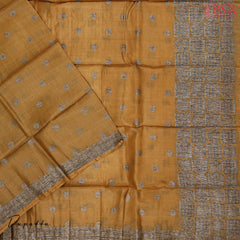 Mustard Brown Tassar Dress Material