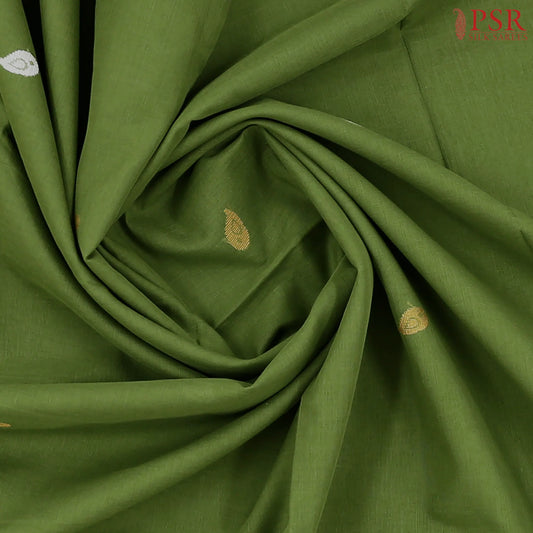 Asparagus Green Byloom Cotton Saree