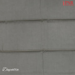Grey Tussar Silk Dress Material