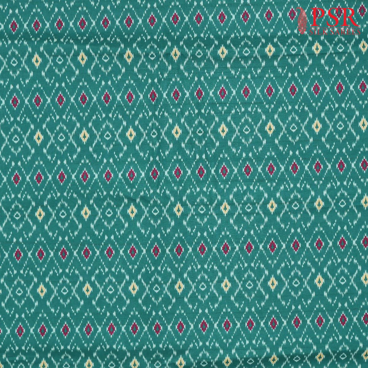 Pine Green Semi Tassar Ikkat Print Running Material