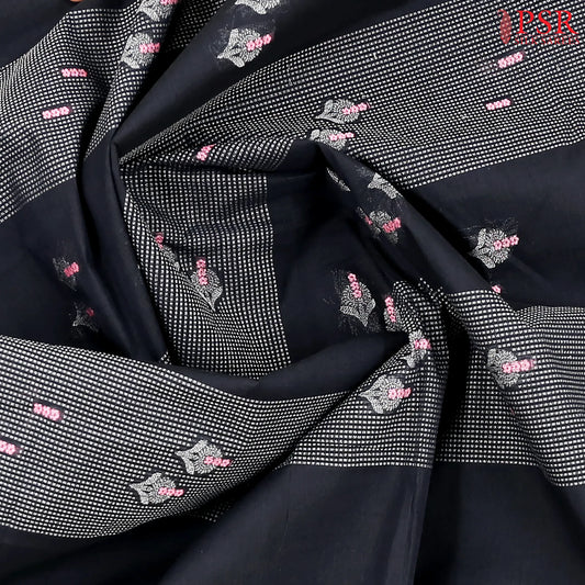 Blue Black Kovai Cotton Saree