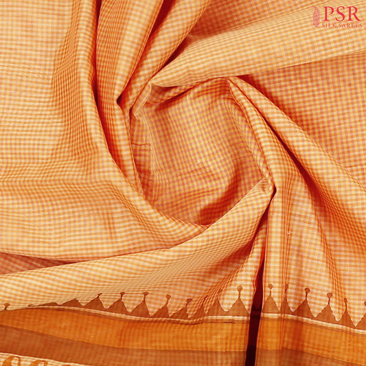 Light Orange Silk Cotton Saree