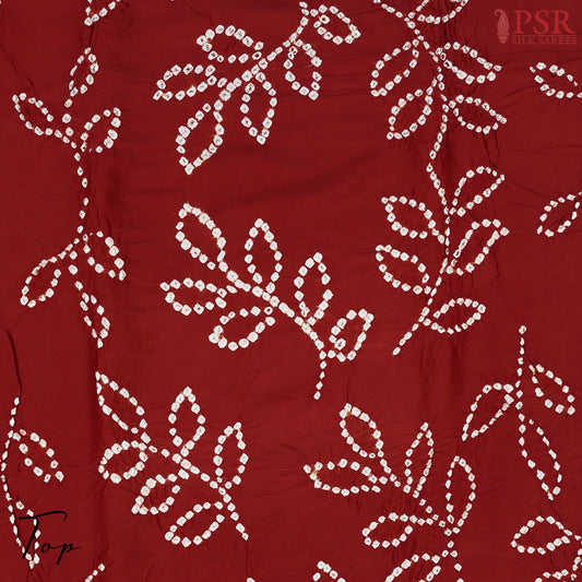 Red Bandhini Silk Dress Material