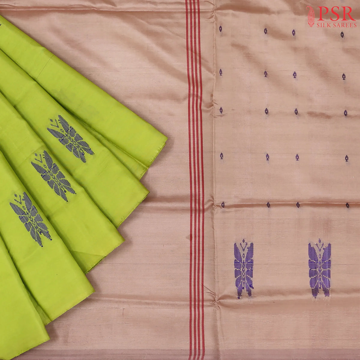 Chartreuse Green Vazhainaar Silk Saree