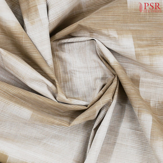 Beige & Tan Kanchi Cotton Saree