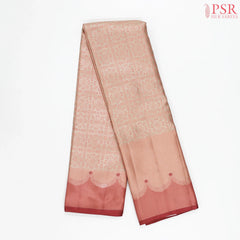 Silver & Flamingo Pink Kanchipuram Tissue Silk Saree