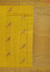 Mustard Yellow Banaras Jute Silk Saree