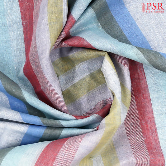 Cornflower Blue Linen Saree