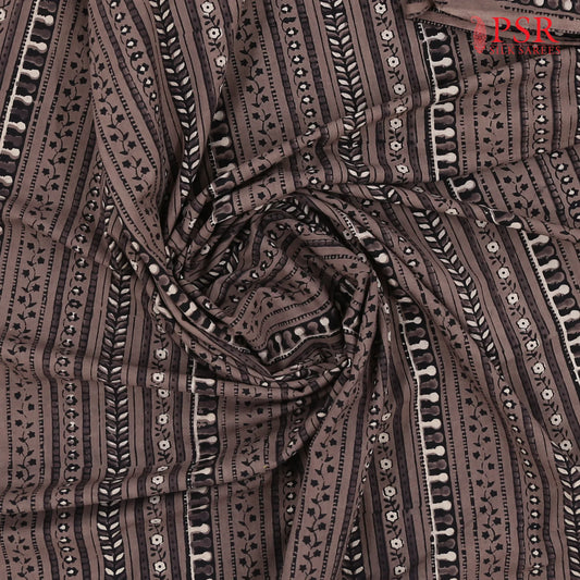 Dark Taupe Ajrakh Print Running Material