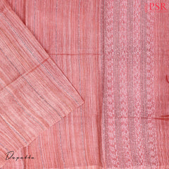 Candlelight Peach Tussar Silk Dress Material