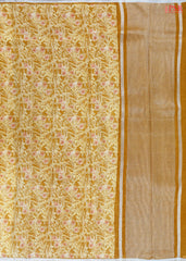 Goldenrod Linen Saree