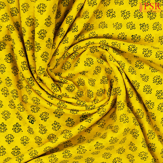 Yellow Cotton Print Running Material