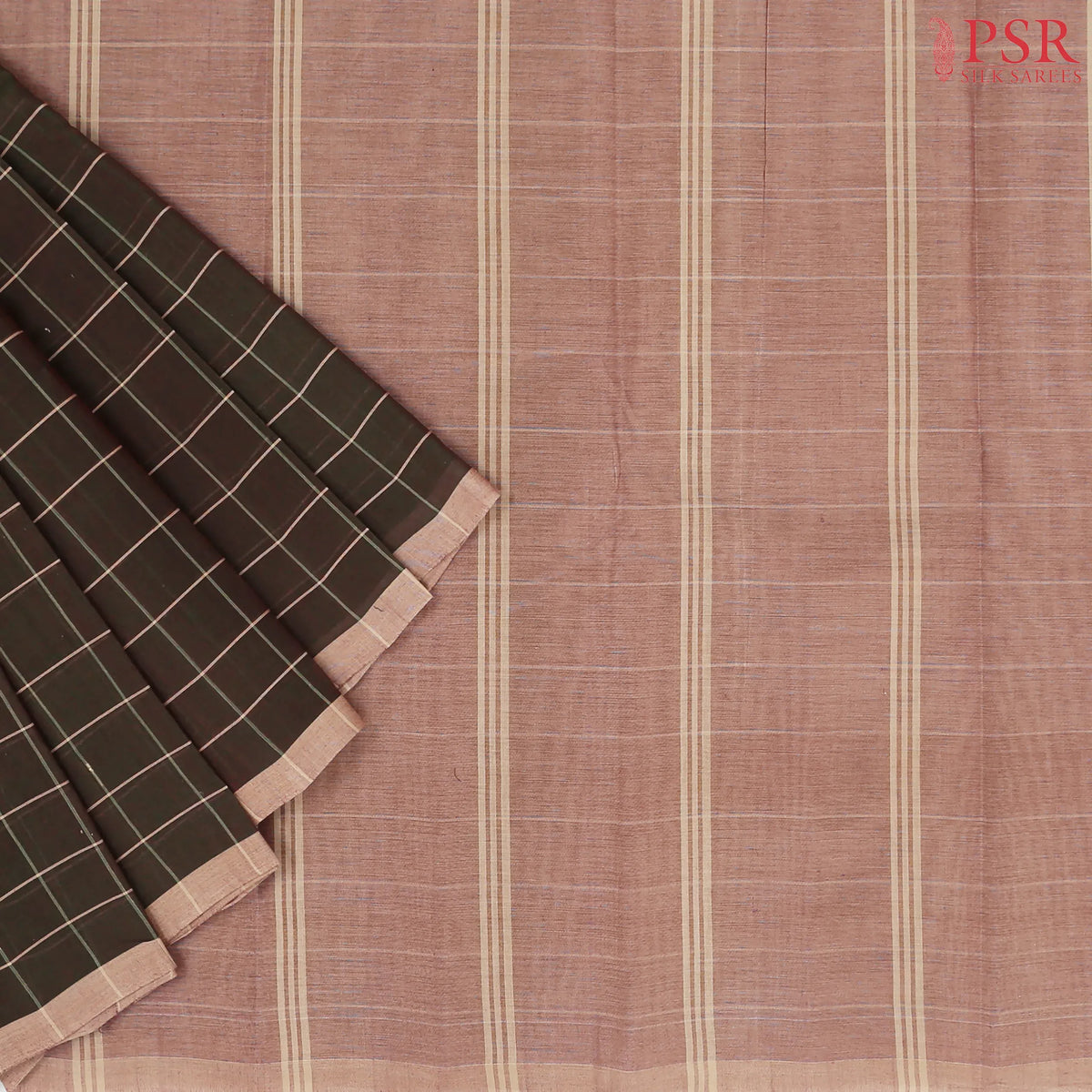 Cedar Brown Kanchi Cotton Saree
