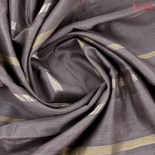 Fossil Grey Silk Cotton Saree