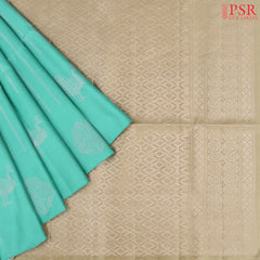 Turquoise Blue Soft Silk Saree