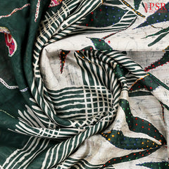 Dark Green Semi Dupion Saree