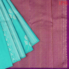 Turquoise Kanchipuram Silk Saree