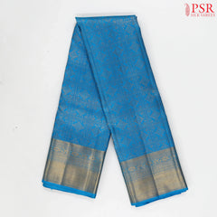 Chintamani Blue Kanchipuram Jacquard Silk Saree