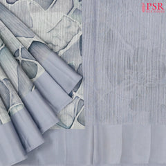 Lavender Blue Green Silk Saree