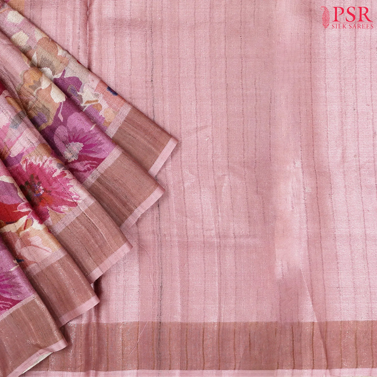 Puce Pink Kadhi Tussar Silk Saree