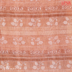 Coral Peach Linen Saree