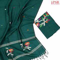 Dark Green Byloom Cotton Dress Material