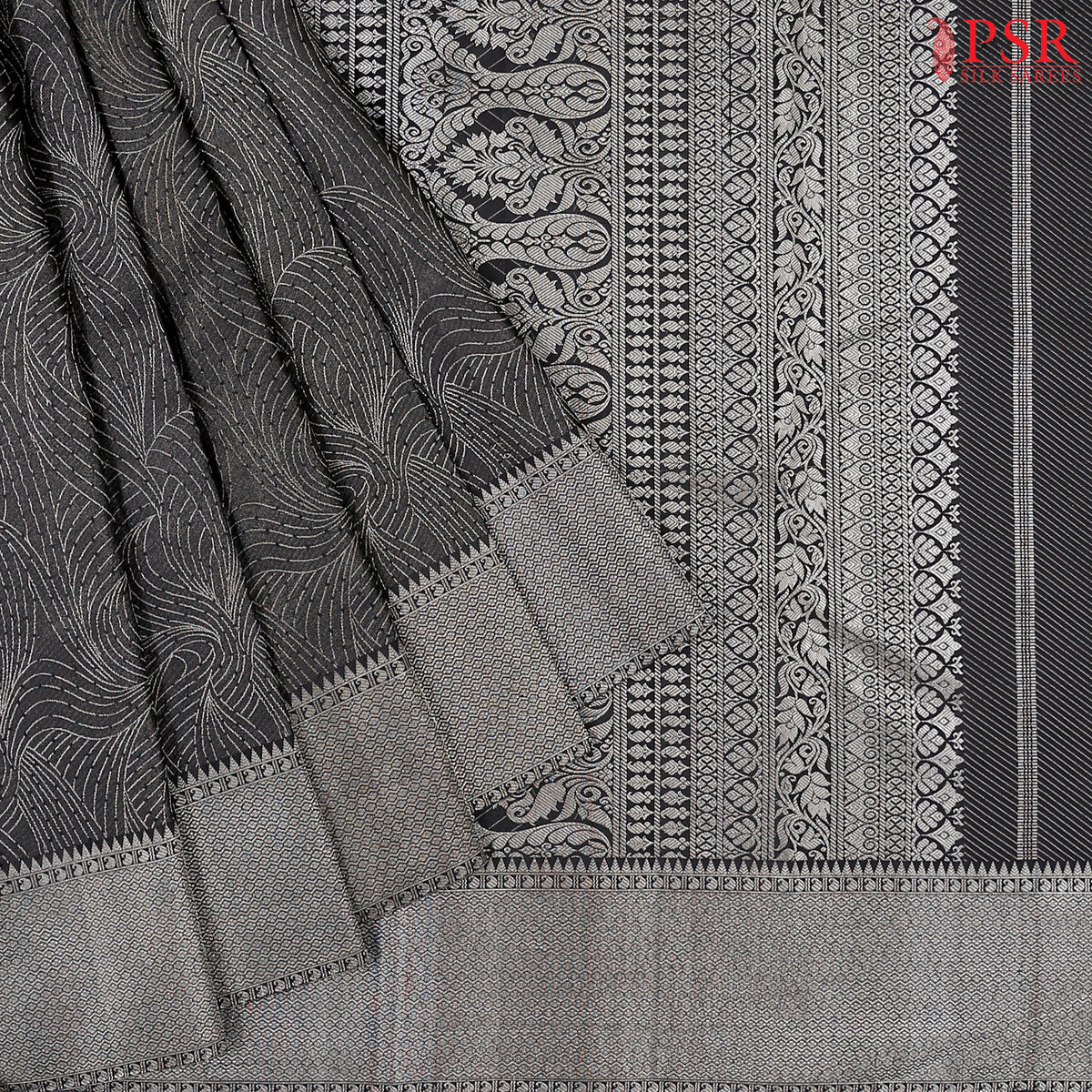 Black Kanchipuram Silk Saree
