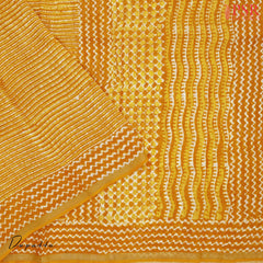 Yellow Orange Linen Dress Material