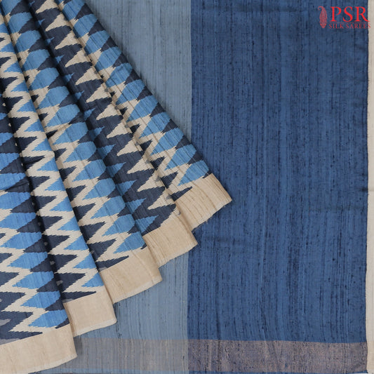 Beige Kadhi Tussar Silk Saree