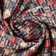 Grey & Red Munga Silk Saree
