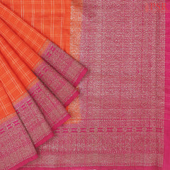 Saffron Banarasi Silk Saree